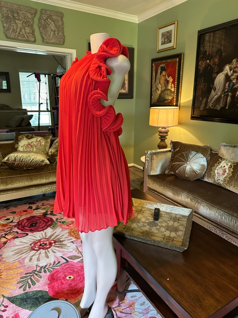 AMUR Mimi Ruffled Pleated Mini Dress - Picture 9 of 9